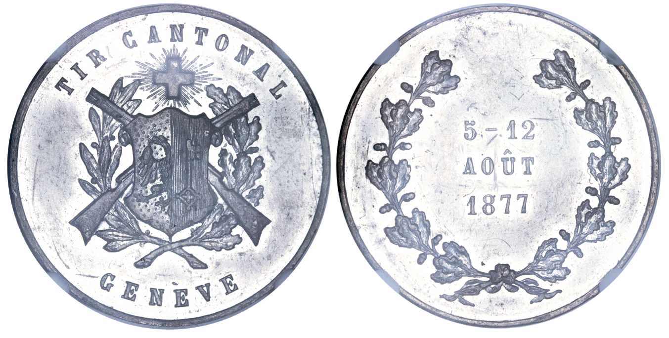 switzerland geneva canton 1877 wm shooting medal