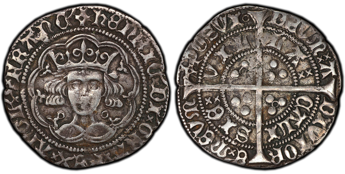 GR. BRITAIN Henry VI 1422-27 (ND)-(pierced cross) AR Groat PCGS VF35 Calais mint - Picture 1 of 1