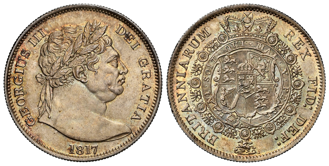 GREAT BRITAIN. George III 1817 AR Halfcrown. NGC MS66. S