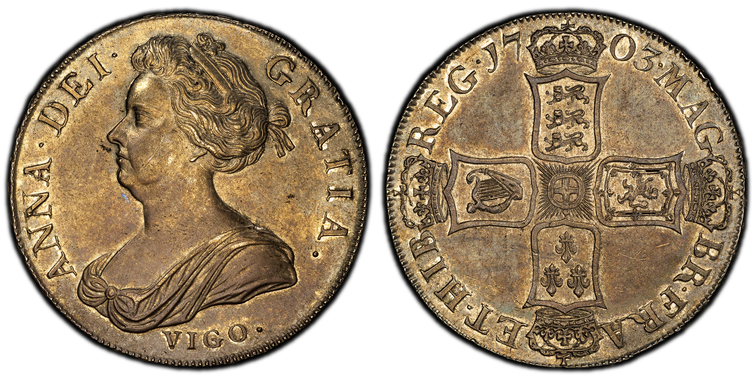 相場60-90万円1703年VIGO ENGLAND CROWN銀貨